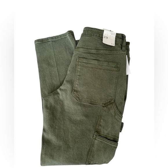 Seven7  7.7  Olive Green Carpenter Mid-Rise Jeans size 29 - Picture 2 of 15